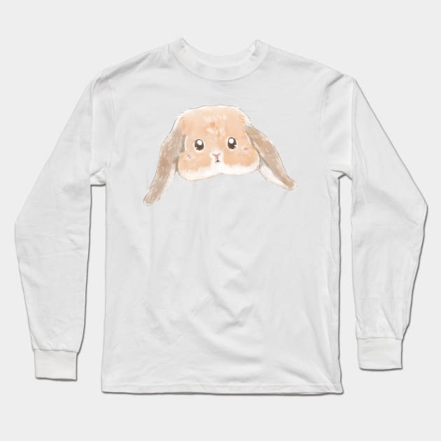 Bailey Holland Lop Cream Fawn Orange Rabbit Head Long Sleeve T-Shirt by GambarGrace